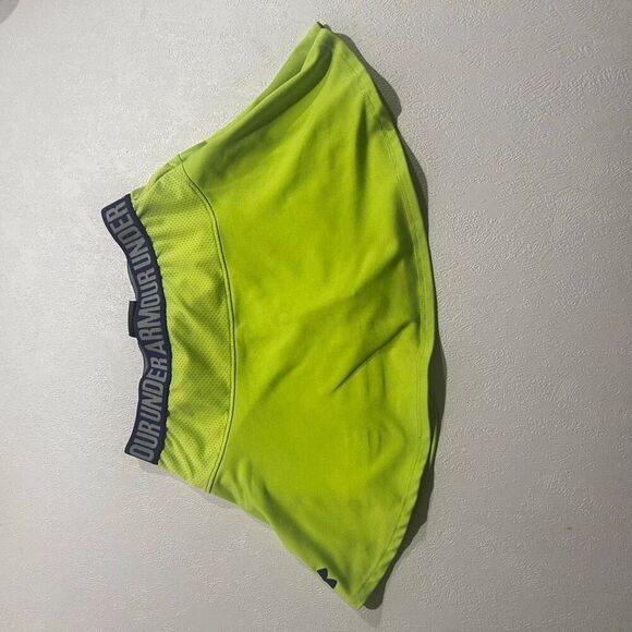 Under Armour Girls Skort Neon Green Size 5 Athletic Skirt Shorts Tennis Running - Picture 1 of 5